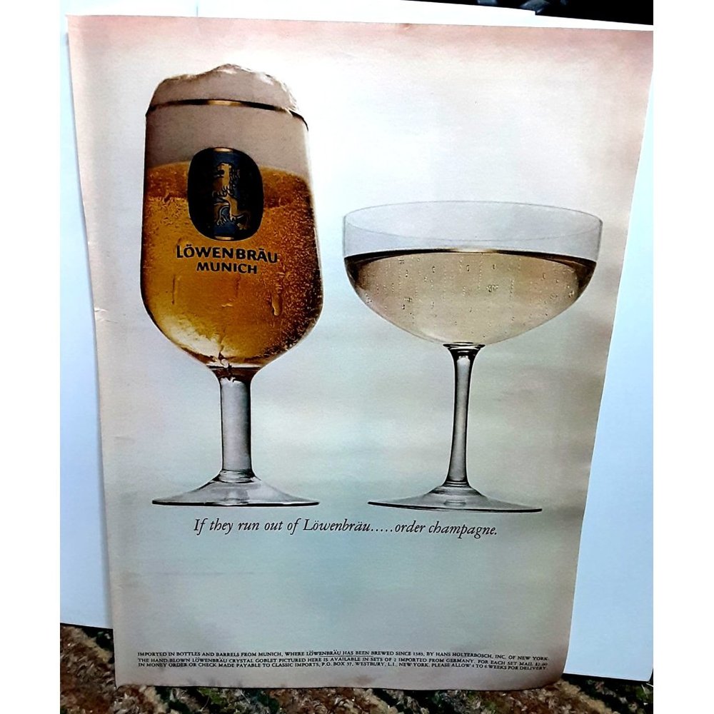 1966 Lowenbrau Munich Germany Beer Original Ad Vintage 60s Ephemera
